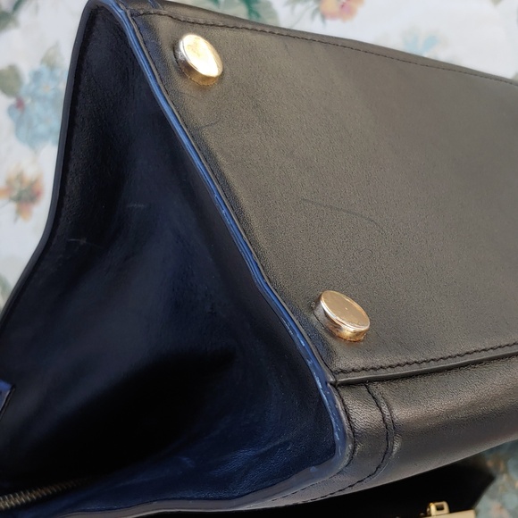 Michael Kors Black Leather Envelope Satchel Bag with Shoulder Strap - Picture 13 of 17